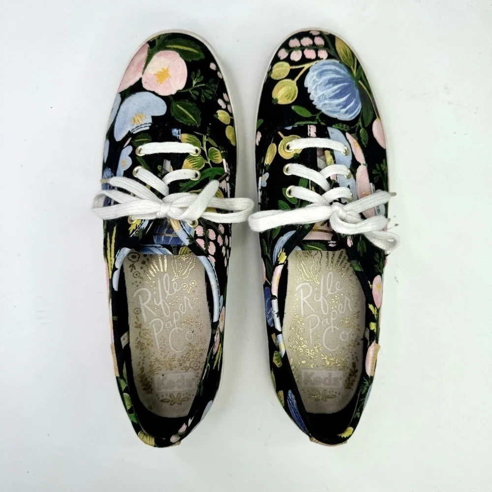 Keds x Rifle Paper Co sneakers floral lace up boho cottagecore 7.5